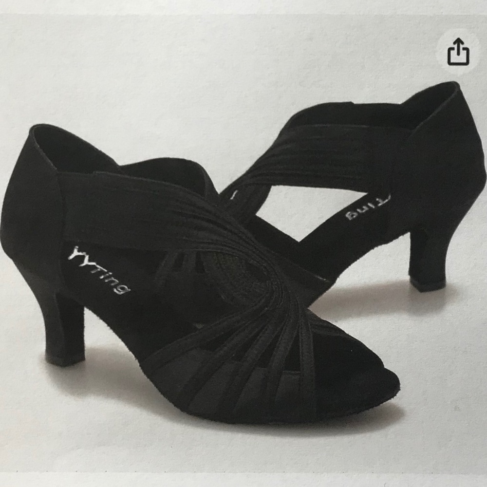 Ballroom Dance Shoes Women Latin Salsa Practice Dance Shoes, Black , Size 5.5